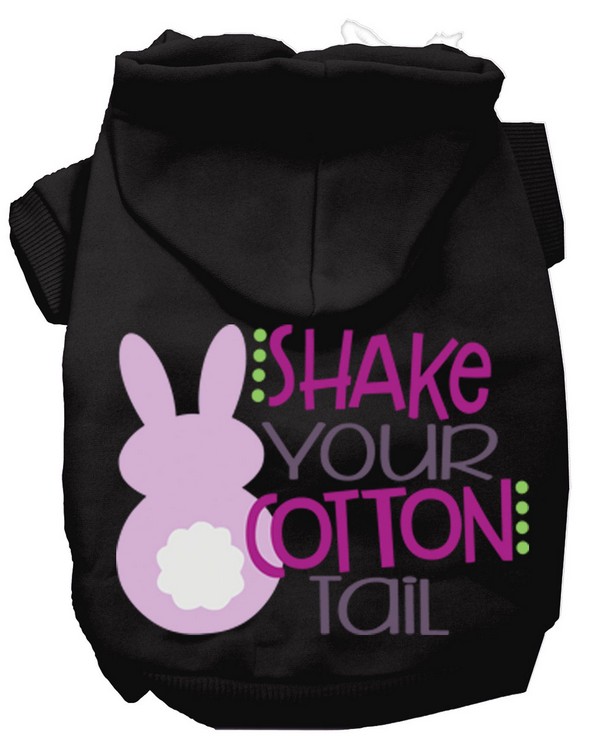 Shake Your Cotton Tail Screen Print Dog Hoodie Black XS